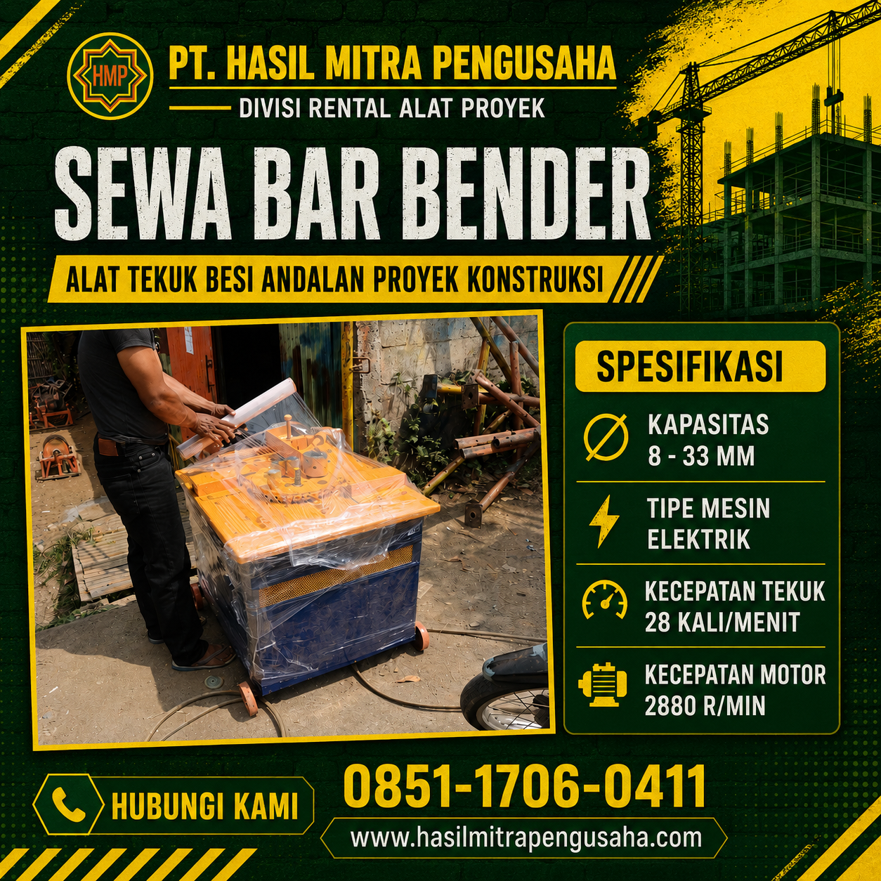 Sewa Bar Bender Pacitan 8-33 MM